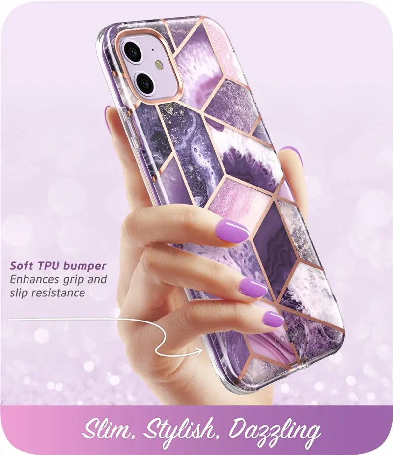 I-BLASON для iPhone 11 чехол 6,1 дюймов( выпуск) Cosmo полный корпус блестящий Мраморный бампер чехол со встроенной защитной пленкой