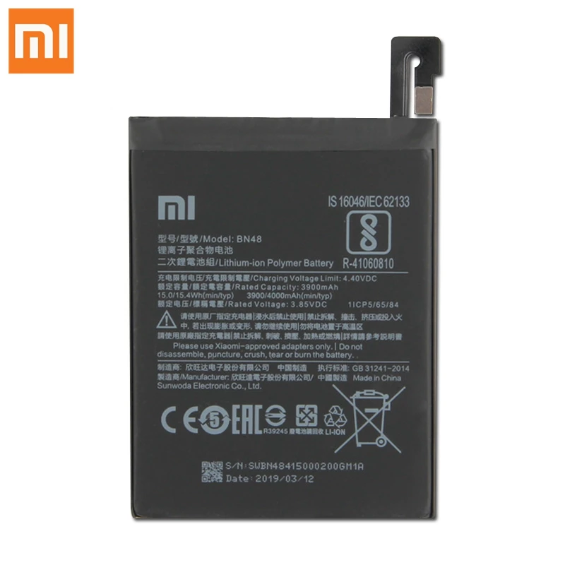 Xiao mi сменный аккумулятор BN48 для Xiao mi Red mi Note 6 Pro Note6 Pro аутентичный Аккумулятор для телефона 4000 мАч