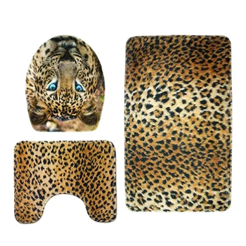 

Animal Pattern Bath Mat+Toilet Rug+Lid Cover For Bathroom Home Decoration High Slip Resistance High Quality
