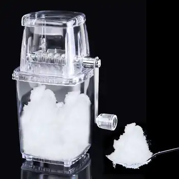 

Manual Ice Crusher Portable Hand Crank Ice Shaver Mini Transparent Kitchen DIY Ice Frappe Making Tools Snow Cone Maker Machine