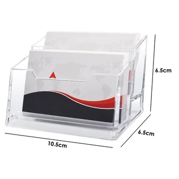 

Acrylic Desktop Transparent Card Holder Double Room For desks and counter tops High quality