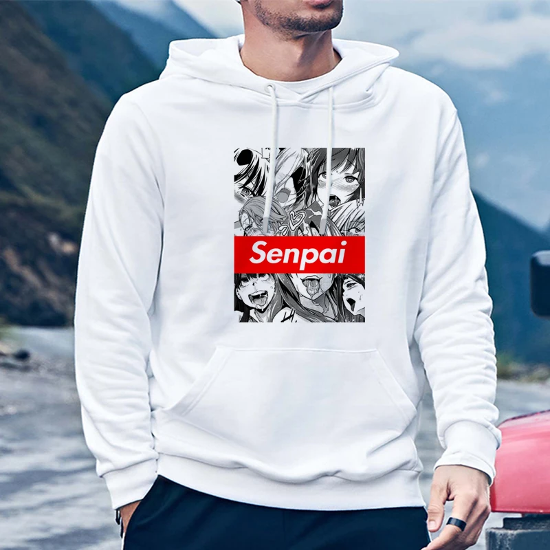 Men's Japanese Anime Senpai Girl Nerdy hoodies sweatshirts Women Manga Waifu Kawaii Unisex tops casual long sleeve hooded hoody