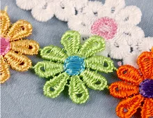 Mały kwiat akcesoria koronkowe ubrania ozdobna koronka tkanina Handmade DIY rozpuszczalny w wodzie biały Tassel materiał koronki tanie tanio CN (pochodzenie) flower lace