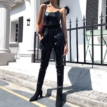 ^#Cheap Gothic Black 2019 Winter PU High Waist Streetwear Pencil Pants Goth Punk Style Dark Locomotive Tether Leather Pants ^#Cheap Gothic Black 2019 Winter PU High Waist Streetwear Pencil Pants Goth Punk Style Dark Locomotive Tether Leather Pants