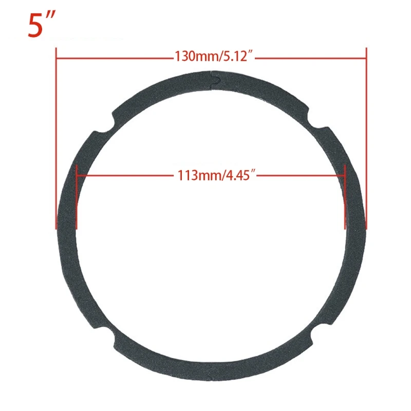 Kit 4 Guarnizioni In Schiuma Nera Per Woofer 5.5 Pollici - Ricambio Per Altoparlanti