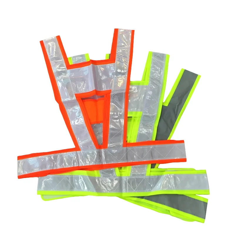 Reflective Tape Safety V Style Vest Road Traffic Reflector Clothing With PVC Warning Tape