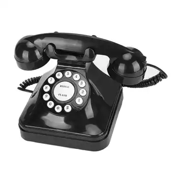 

Multifunction Desk Landline Telephone Vintage Retro Pld Phones Button Dial with Re-Dial Flash Function for Home Office Hotel