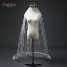 TOPQUEEN ve01свадебная вуаль, аксессуары для свадьбы, фата невесты, короткая вуаль с кончиком пальцев, вуаль цвета слоновой кости, женская вуаль, шляпа, края, повязка на голову, вуаль для лица