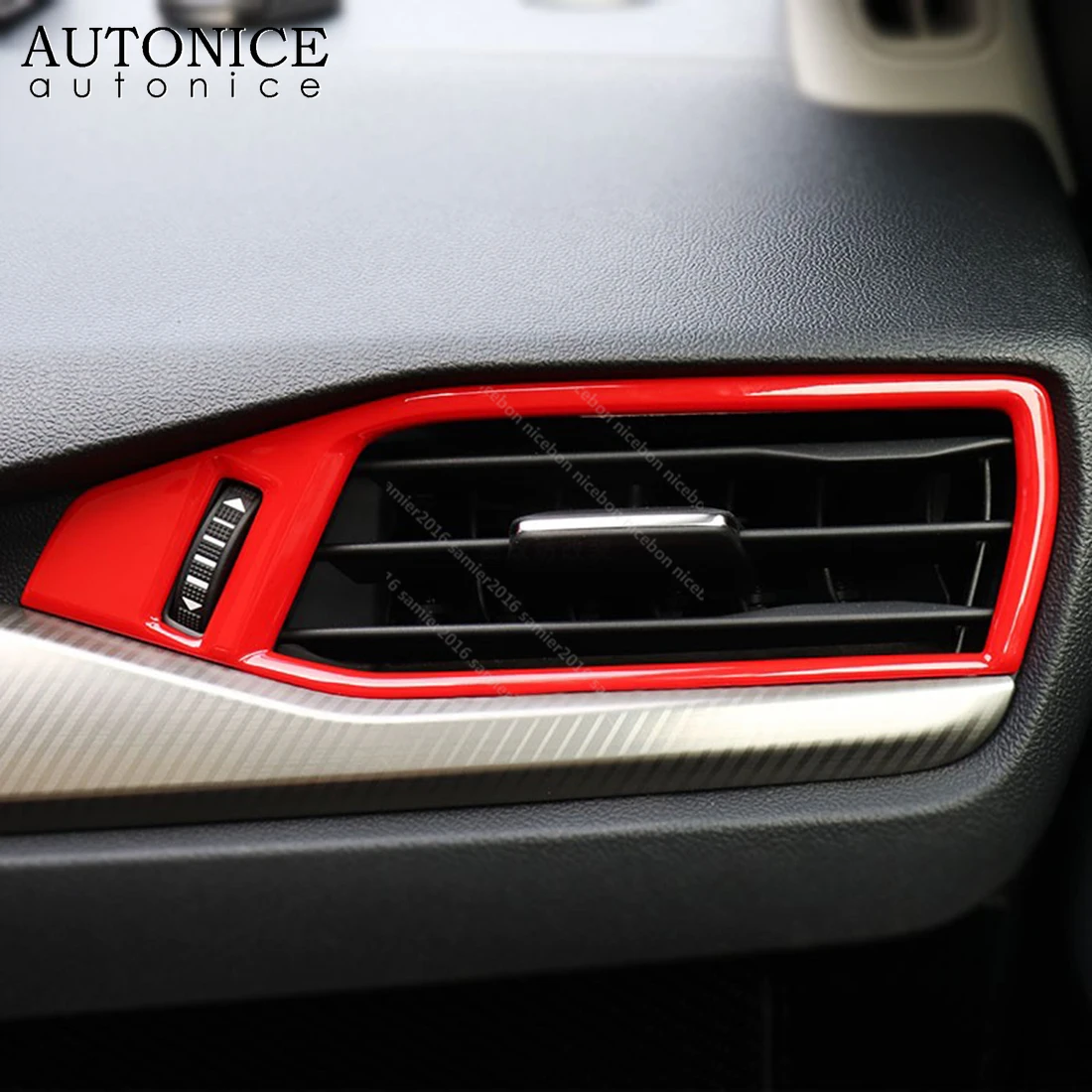 Подходит для Ford Focus углеродного волокна цвет ABS интерьер приборной панели кондиционер вентиляционное отверстие отделка 2 шт