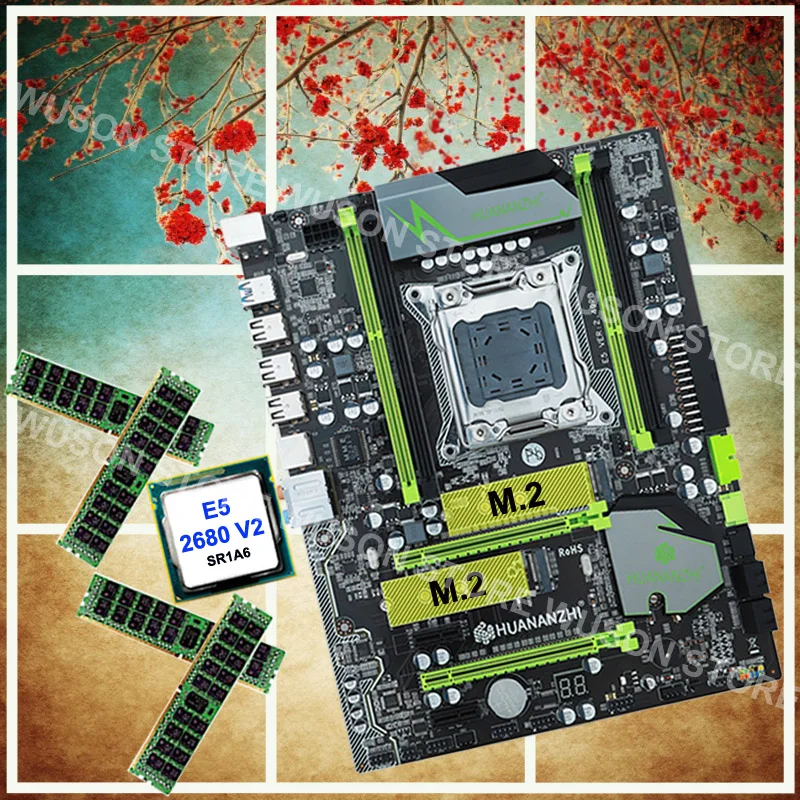 HUANANZHI X79 игровой супер материнская плата с двумя M.2 слот SSD процессор Ксеон E5 2680 V2 2 8