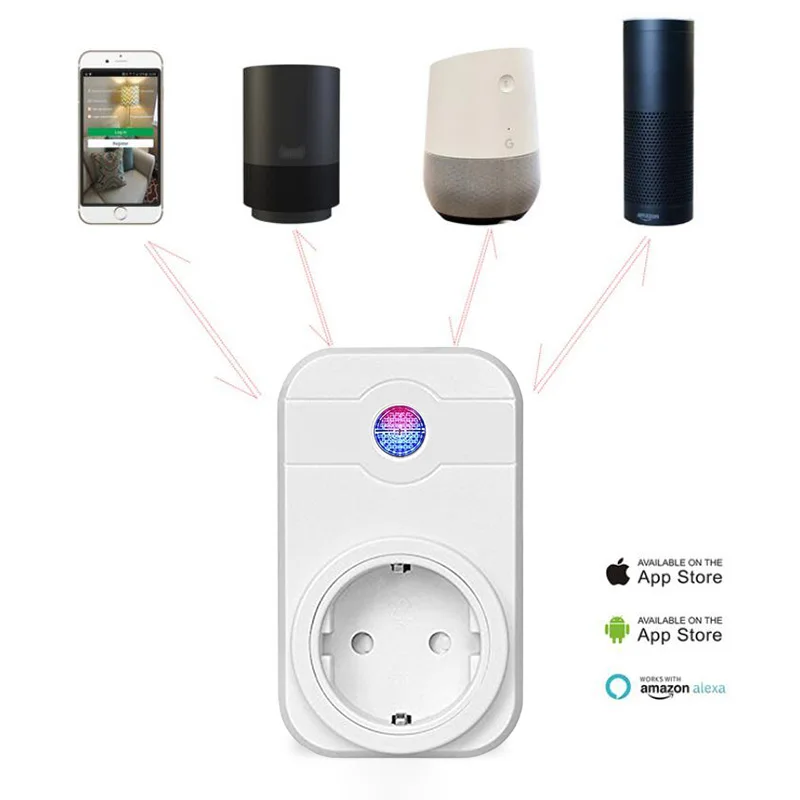 Wifi умная розетка EU Plug 220V 10A пульт дистанционного управления умный выбор времени переключатель работы для Amazon Alexa/Google Assistant