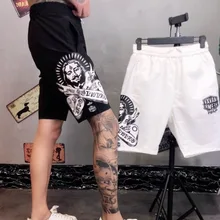 Summer breathable thin fashion fast-hand net red printing social spirit boys shorts men's five-minute pants men's pants