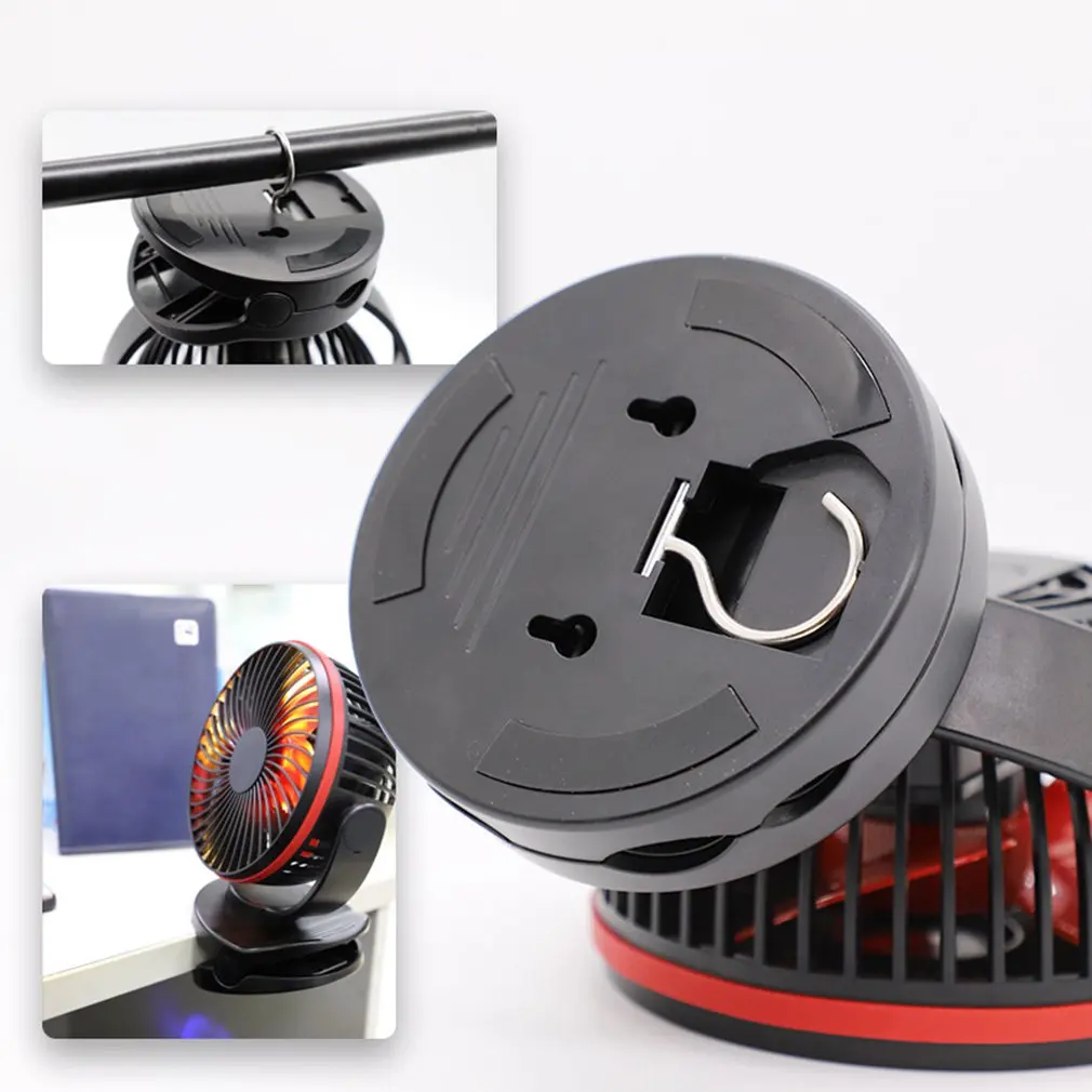 Зажим на вентилятор с ночной Светильник Usb Clip Desk Персональный вентилятор 4 в 1 приложения Перезаряжаемые вентилятор
