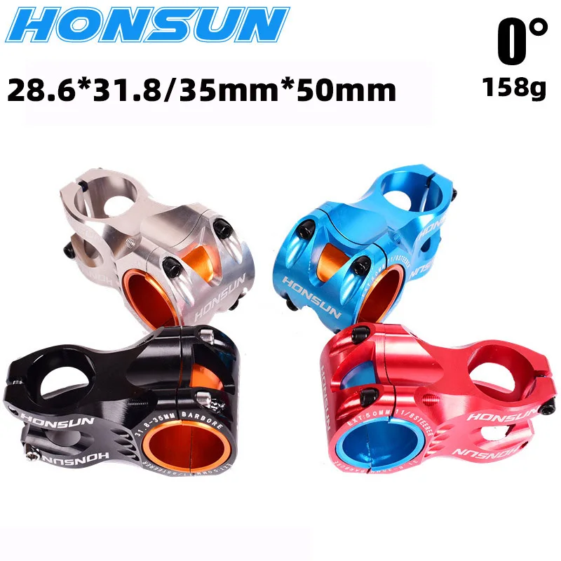 

HONSUN MTB 50mm Stem CNC 35mm 31.8mm Handlebar Bicycle ultralight 0 Degree Rise XC AM Enduro 28.6mm Steerer Mountain Bike parts