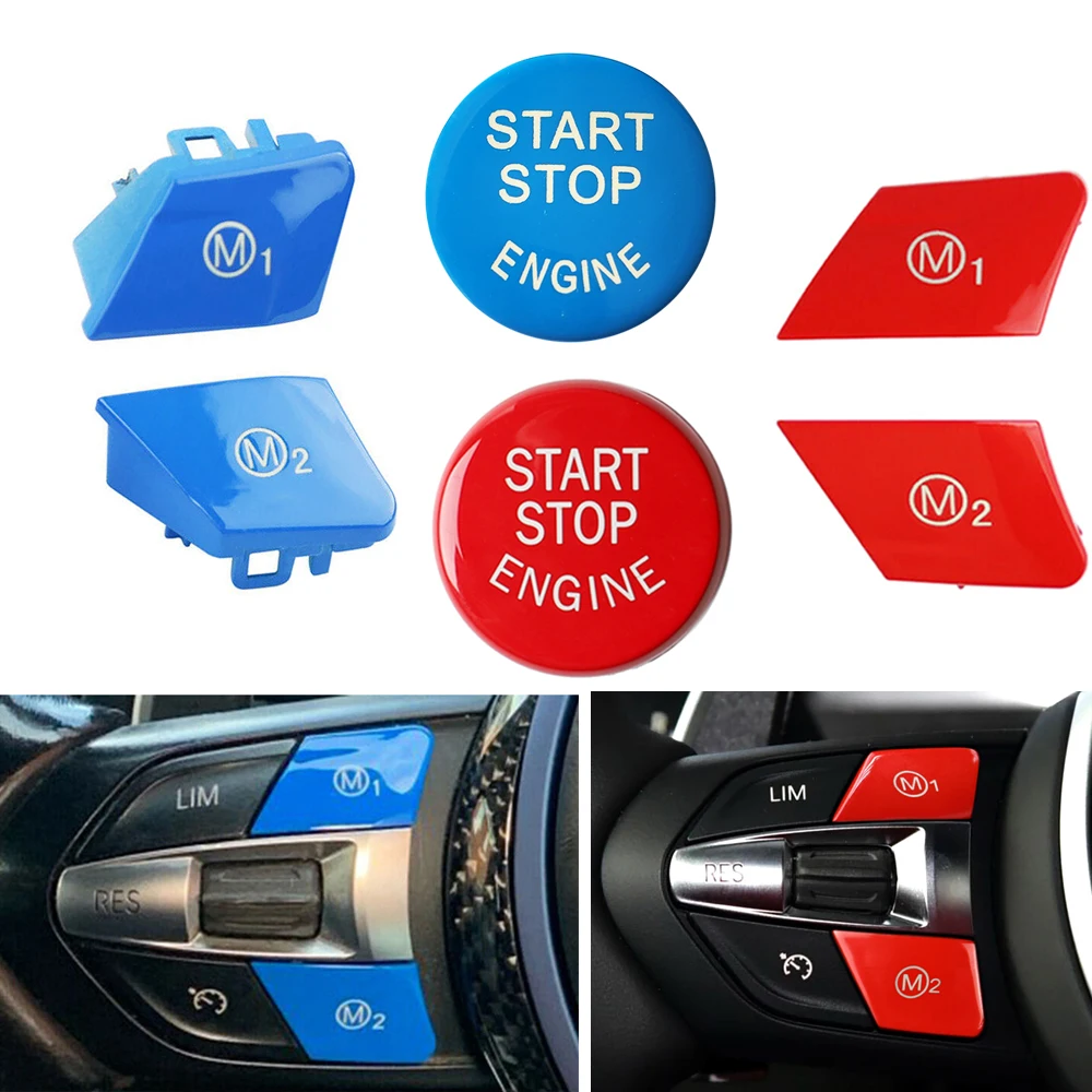 Coperchio Pulsante Start/Stop Motore In Fibra Di Carbonio Rosso | Per BMW Serie 1-7, X1, X3-X6 (Telai F E G)