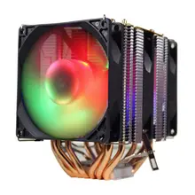 6 тепловых трубок Dual-Башня Процессор кулер RGB светильник 3Pin 1/2/3 вентилятор охлаждения для Intel AMD M5TB