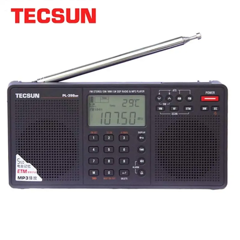 Tecsun PL-398MP Stereo Radio FM Portable Full Band Digital Tuning ETM ATS  DSP Dual Speakers Receiver MP3 Player Support TF Card AliExpress