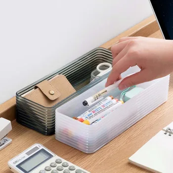 

Drawers Separate Finishing Box Kitchen Tableware Chopsticks Forks Storage Box Rectangle Plastic Stationery Box Clear Containers
