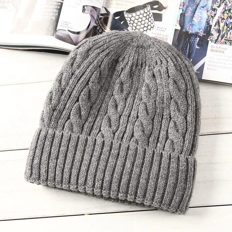 Высококачественная зимняя шапка для мужчин шапочки плюс бархатная вязаная шапка Толстая теплая Кепка Лыжная шапка