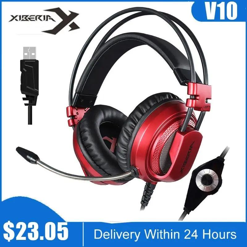 V10 лучшие игровые наушники USB 7 1 гарнитура для ПК игровой компьютер бас стерео