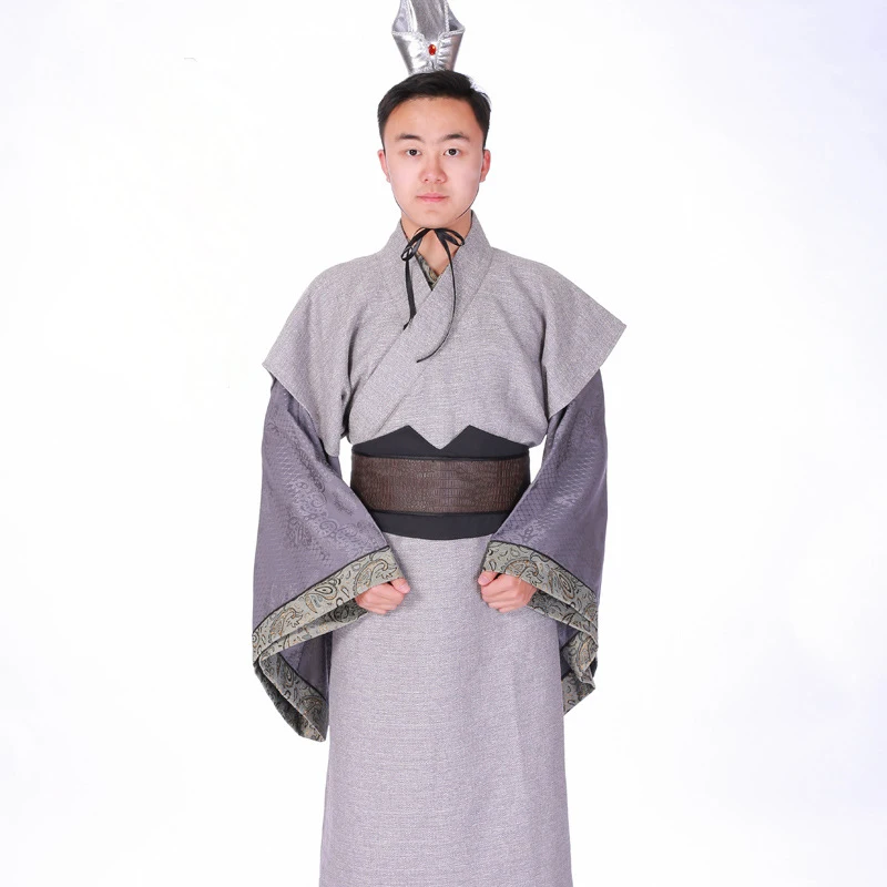 Китайская традиционная мужская одежда Новинка hanfu длинный халат три царства ТВ фильм косплей мужские костюмы