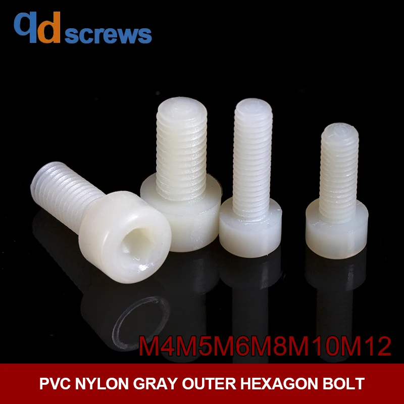 

PA66 M4M5M6M8 nylon plastic Hexagonsocketcapscrews hexagonal bolt GB70 DIN912