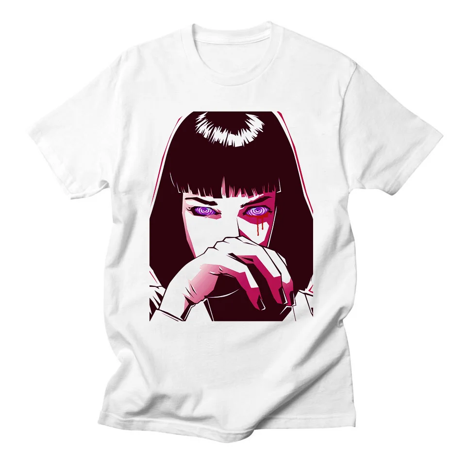 

Pulp Fiction Mia Wallace Quentin Tarantino Casual T-Shirt Women Funny Style Streetwear Women Tshirts for Summer Plus Size