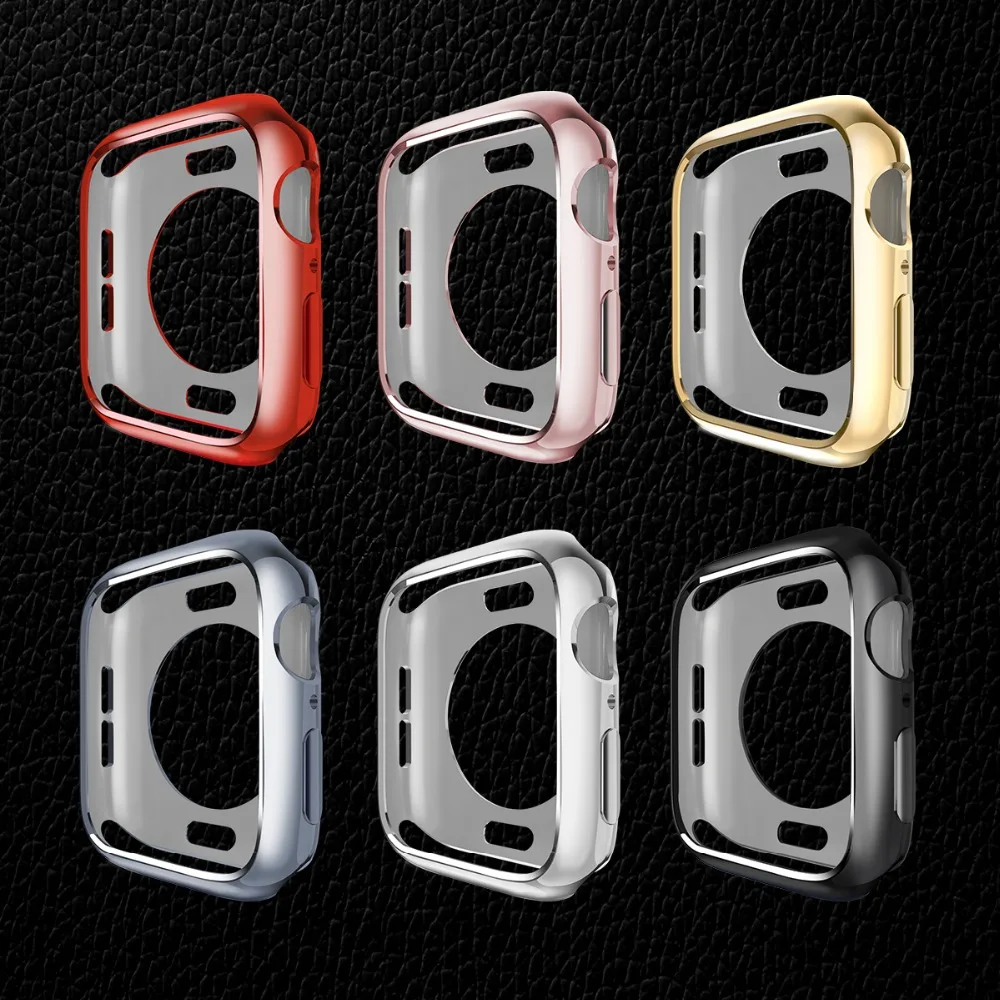Чехол для наручных часов Apple Watch 4 5/3/2/1 40 мм 44 царапин половина пакета electroplating TPU шесть цветов чехол s для наручных часов iWatch, версия 3, 2, 42 мм, 38 мм
