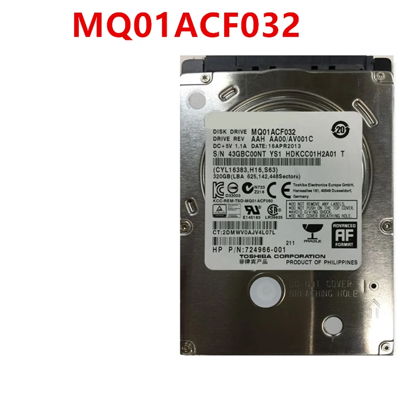 

Новый оригинальный жесткий диск для Toshiba 320 ГБ 2,5 дюйма SATA 3 ГБ/сек. 16 Мб 7200 об/мин 7 мм для внутреннего жесткого диска для ноутбука HDD для MQ01ACF032