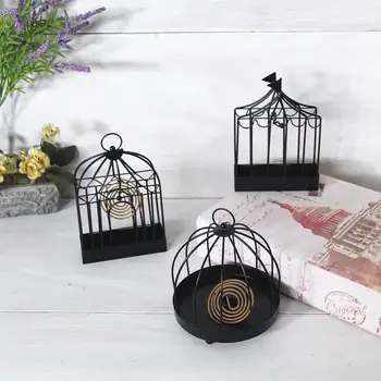 

Nordic Iron Insect Mosquito Coil Holder Golden Vintage Bird Cage Ornaments Jewelry Storage Box Home Storage Decor for Gifts