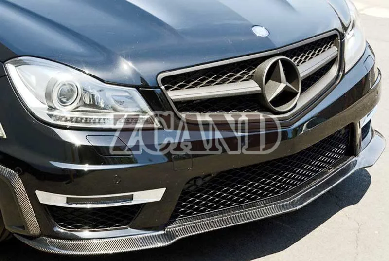 Передний спойлер из настоящего углеродного волокна для Mercedes Benz W204 C63 бампер AMG 2011