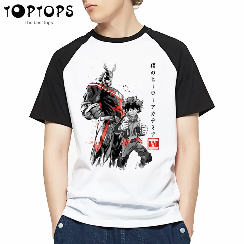 Мужская футболка с Аниме Boku No Hero academic, футболка с героями мультфильма «Мой герой», Повседневная футболка для мальчиков, мужской верх, мужские уличные футболки
