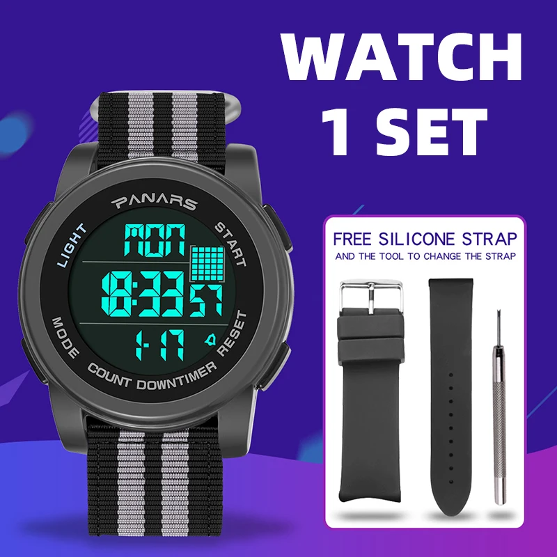 

Watches Mens 2020 Waterproof Luxury Digital Watch For Men Fashion Nylon Strap Electronic Clock Outdoor Sport Watch Male Relogios