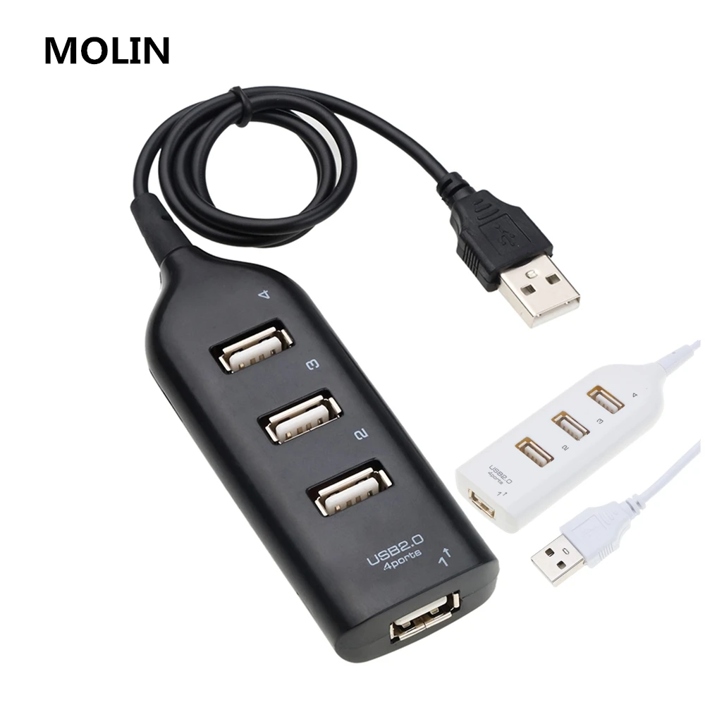 Compra USB 2,0 de alta velocidad Hub Mini de 4 puertos, adaptador USB para PC, portátil, Notebook, ordenador, Windows, Mac B6qpeOdzyWR