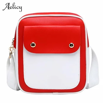 

Aelicy Women Fashion Buckle Small Pouch Crossbody Bag Pu Soft Leather Shoulder Bag Multi Layer Quality Small Bag Brand Red Hand