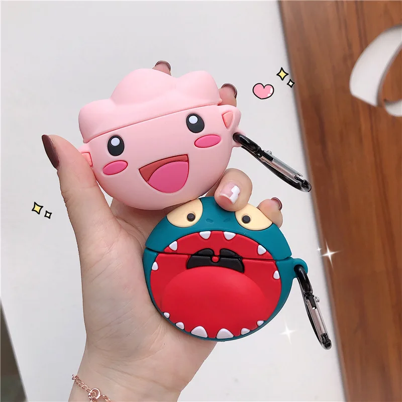 

For Airpods Case,Cute Pink dinosaur Case For Airpods 1/2 Case Soft Silicone Earphone Headphone Cover For Airpods Pro Case