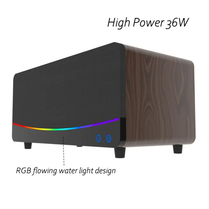 Bluetooth-динамик высокой мощности 36 Вт деревянный Настольный бумбокс Саундбар для