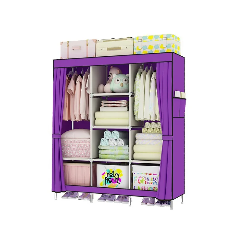 

Price Simple Wardrobe Non-woven Fabrics Combination Wardrobe Panoramic Solid Color Wardrobe Folding Cloth Wardrobe Factory