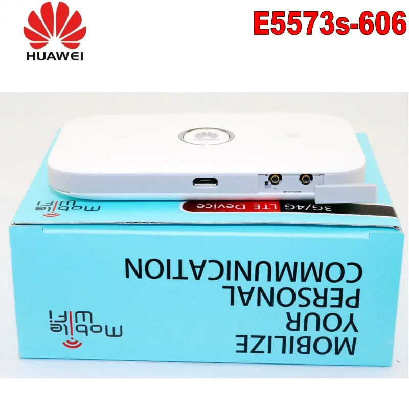 Разблокированный huawei E5573 E5573s-606 LTE FDD 150 Мбит/с 4G Карманный Wi-Fi роутер модем плюс с антенной 2 шт