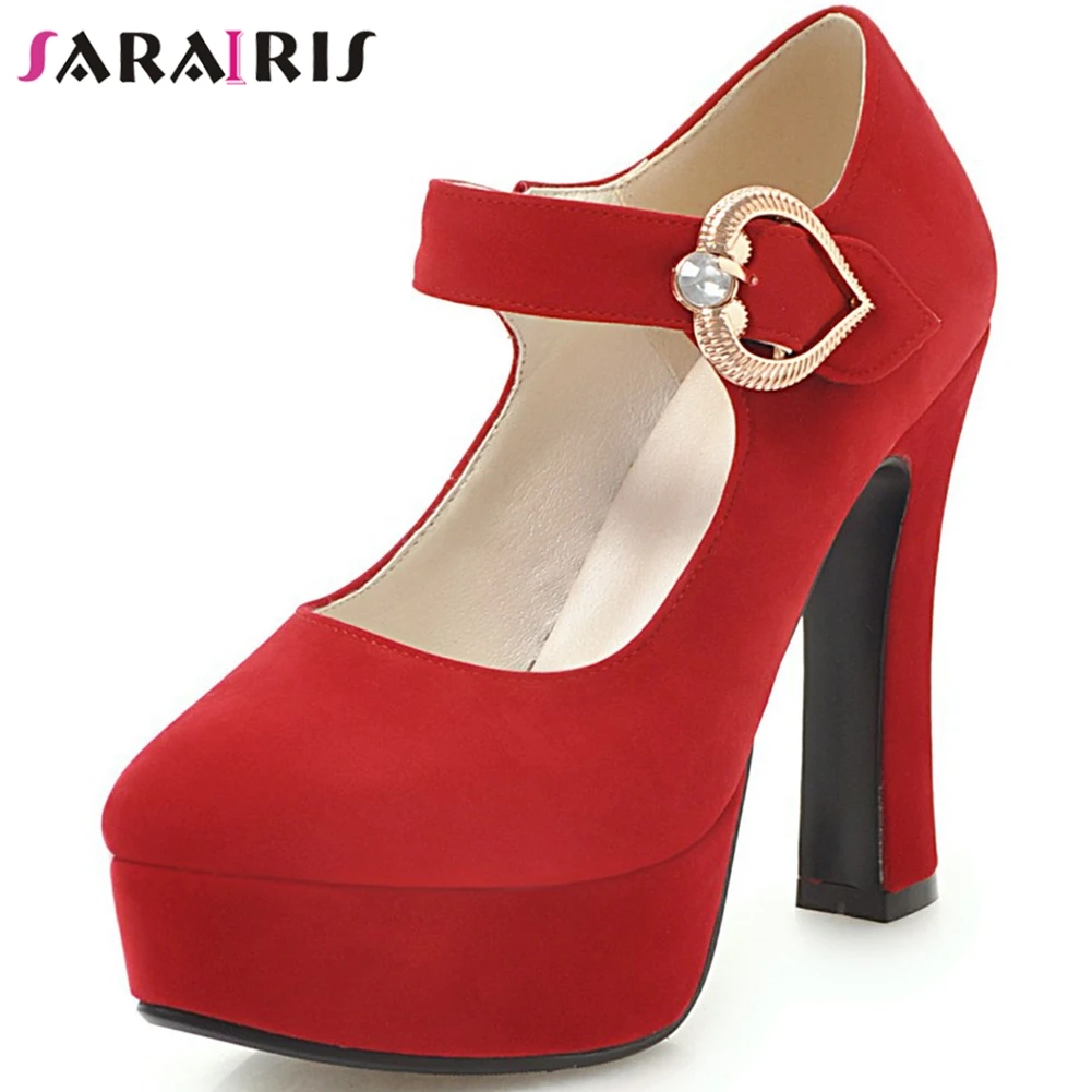 

SARAIRIS Spring New Female Super High Heels Decorating Pumps Fashion Bridal Pumps Women Elegant Shallow Platform Shoes Woman