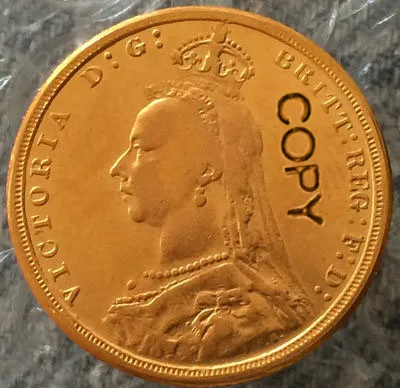 

24-K Gold plated 1887 UK coins copy