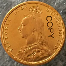 24-K Позолоченные 1887 UK копия монет