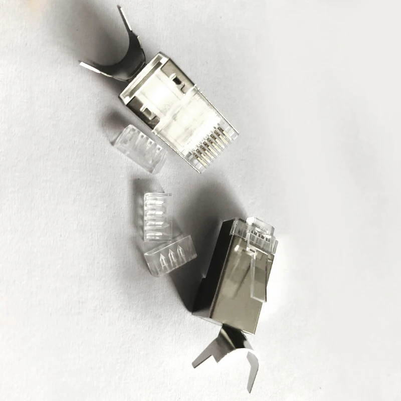 RJ45 Connector Cat6a Cat7 RJ45 Plug Shield FTP 8P8C Network Connector 2 4 6pcs 3