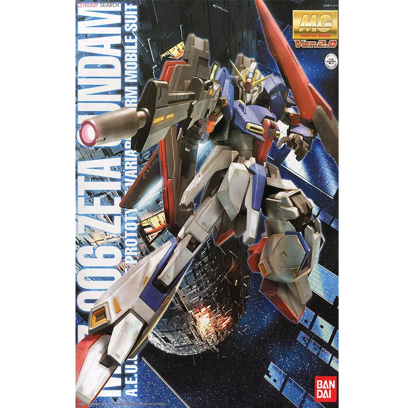 

Original Bandai MG 1/100 MSZ 006 ZETA Z 2.0 with launch pad Gundam Assembly Action Figureals Brinquedos Model Dolls