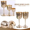 1Pcs 35/120/180ml Vintage Copper Engraving Flower Pattern Wine Goblet Water Cup Chalice Buddha Altar Drinking Wine Cup ► Photo 2/6