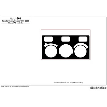 

Interior lining for Toyota Camry Solara 1999-2003. Set L1661.