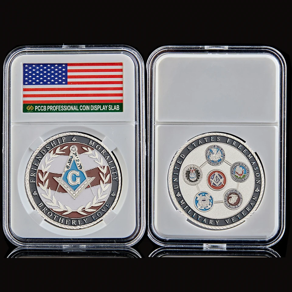 

USA Military Veteran Freemason Brotherhood Friendship Morality Collectible Token Coin Value