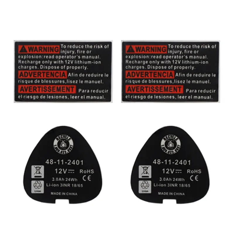 Für M12 3X18650 Li-Ion Batterie 3,0 Ah Aufkleber Für Milwaukee 12 V 48-11-2411 für M12 10,8 V Li-Ion Batterie Label – Detail 4