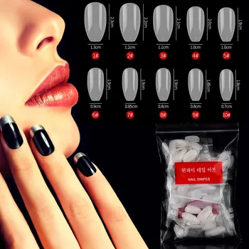 

Pleated Non-trace Nail Tip Full Stick Short Version Of Droplet Tip False Nail Transparent Nail Art Decoration 2020