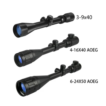 

3-9X40 4-16X40 6-24X50 Optics Rifle Scopes Adjustable Objective Lens Tactical Riflescope Red Green Reticle Airsoft Sniper Scope